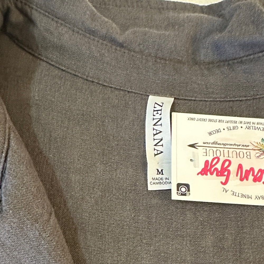 Gray Medium Tunic High Low Hem Long Top V Neck Dolman - Picture 3 of 6